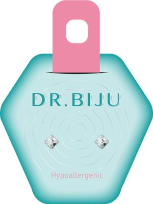 DR. BIJU Naušnice Square crys. 1 par