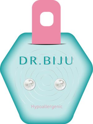 DR. BIJU Naušnice Pearl white 1 par