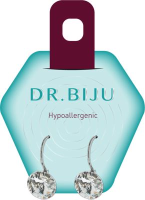 DR. BIJU Naušnice Rivolo pen.cry. 1par