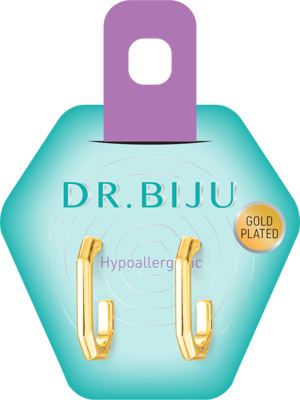 DR.BIJU naušnice Octagon gold 1 par
