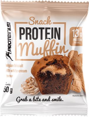 PROTEIN MUFFIN 50G BELGIAN BISCUIT WHITE CREAM -7/1-
