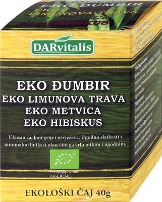 DARvitalis EKO čaj đumbir/lim.tr. 40g
