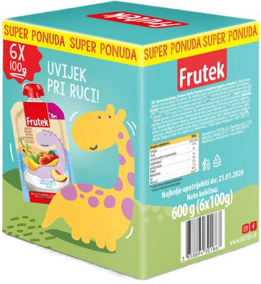 Frutek voćna zabava jogurt i voće 600 g