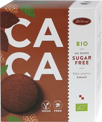 KEKSI OD PIRA S KAKAOM BEZ SECERA BIO 125 G DELICIA