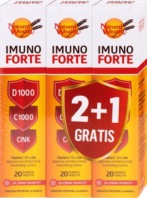 NW Imuno Forte D,C, Zn 20šum. 2+1gratis