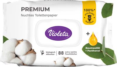 Violeta vlažni toal.papir Cotton 88 list