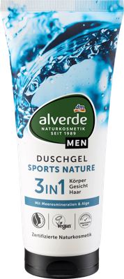 alverde MEN gel/tuš.3u1 Sports 200 ml