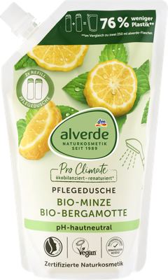 alverde gel za tuš.ment/ber refill 500ml