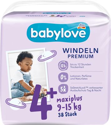 babylove pelene 4+ maxi+ 38 kom.