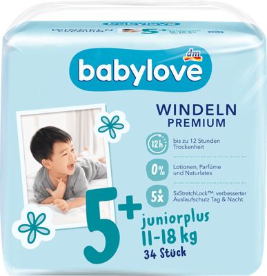 babylove pelene 5+ junior+ 34kom.