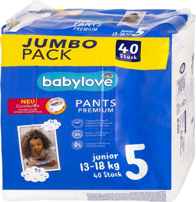 babylove pel. gaćice 5 jumbo 40 kom.