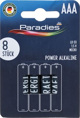Paradies alk. baterije Micro AAA 8 kom.