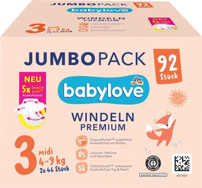 babylove pelene jumbo 3 midi 92 kom