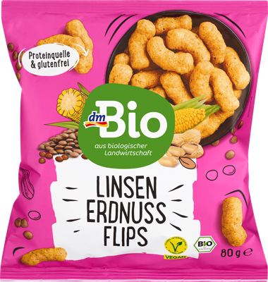 dmBio Flips leća & kikiriki 80 g TT