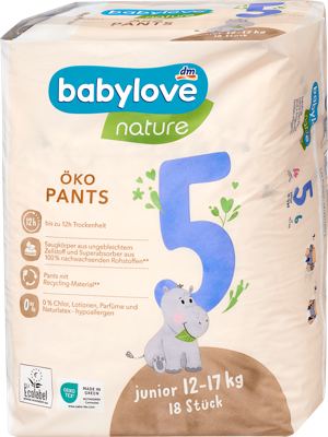 babylove nat. pel. gaćice Junior 18 kom.