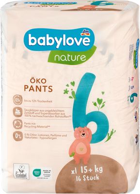 babylove nature pel. gaćice XXL 16 kom.