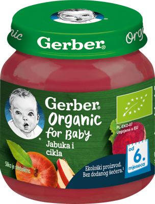 Gerber Organic kaš. jabuka/cikla 125 g