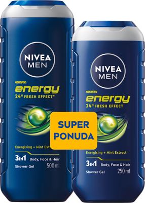 Nivea Men gel za tuš. Energy duopak