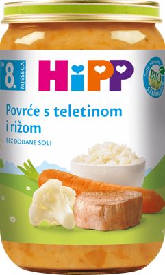 Hipp bio teletina s rižom i povrćem 220g