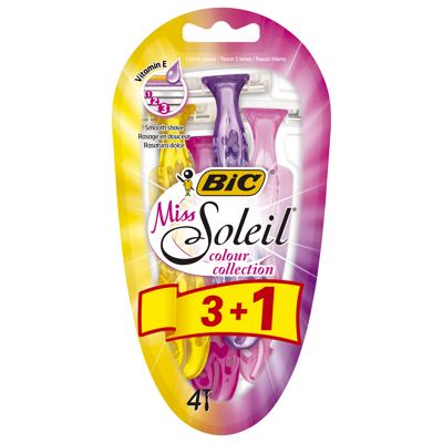 BIC BRIJAC ZENSKI 3 OSTRICE MISS SOLEIL COLOR COLLECTION BLISTER 3+1 KOM