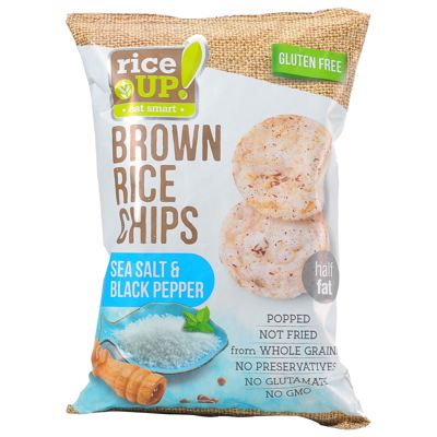 RiceUP! Brown rice chips s morskom soli i crnim paprom 60g