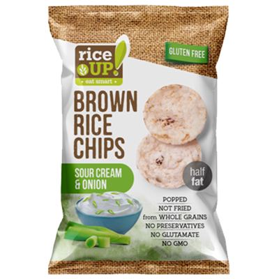 RiceUP! Brown rice chips s okusom vrhnja i luka 60g