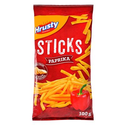 ČIPS ŠTAPIĆI PAPRIKA 100G HRUSTY