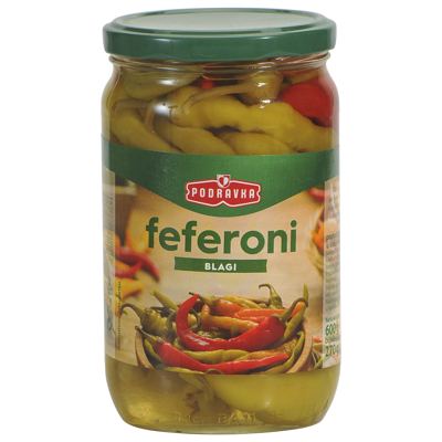 FEFERONI BLAGI PODRAVKA 600g ocijeđene mase 270g
