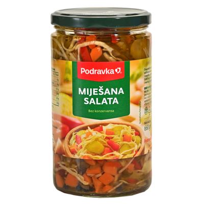 SALATA MJEŠANA 660g PODRAVKA ocijeđene mase 300g