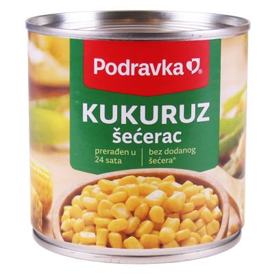 KUKURUZ ŠEĆERAC 340G"PODRAVKA"