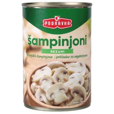 ŠAMPINJONI REZANI 400g LIM.PODRAVKA