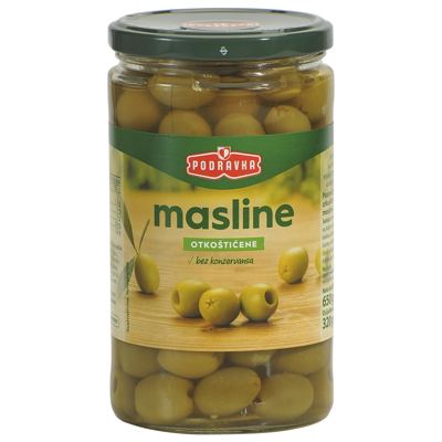 ZELENE MASLINE ODKOŠT.650g PODRAVKA