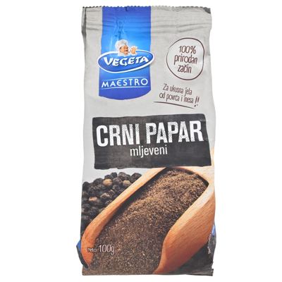 MAESTRO PAPAR CRNI MLJEVENI VREĆICA 100g