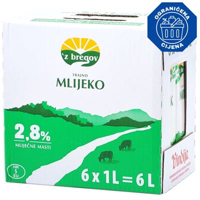 MLIJEKO VINDIJA 6X1L 2,8%M.M.