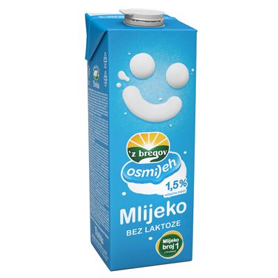 MLIJEKO BEZ LAKTOZE 1,5%m.m. 1L VINDIJA