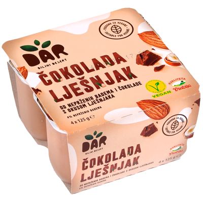 DESERT BILJNI ČOKOLADA LEŠNIK DAR 4X125G