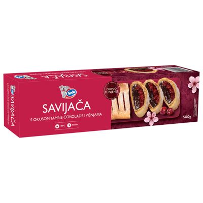 SAVIJAČA TAMNA ČOKOLADA I VIŠNJA 500 g LEDO