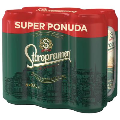 N-*PIVO STAROPRAMEN 0.50L 6-PACK -4/1- LIMENKA