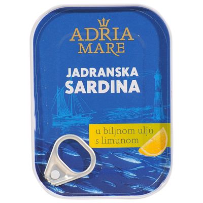 SARDINA U BILJNOM ULJU S LIMUNOM 75,6G ADRIA MARE