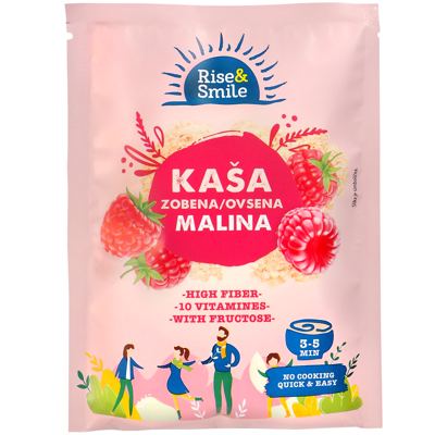 KAŠA ZOB RISE&SMILE MALINA 65g