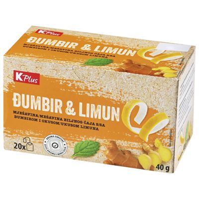 ČAJ K PLUS ĐUMBIR LIMUN 20x2 g