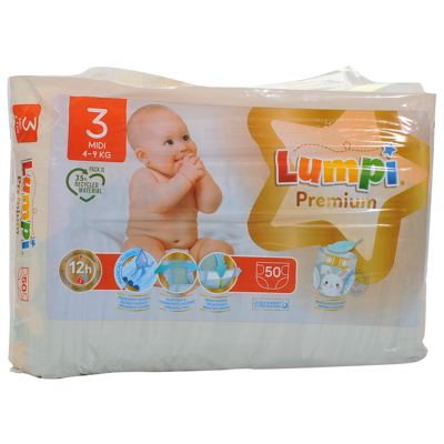 PELENE PREM MIDI 3 4-9KG 50/1 LUMPI