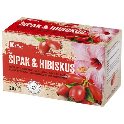 ČAJ K PLUS ŠIPAK HIBISKUS 20X2.5g