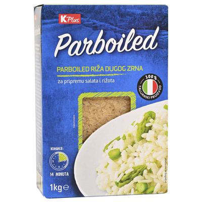 RIŽA K PLUS PARBOILED 1kg KUT