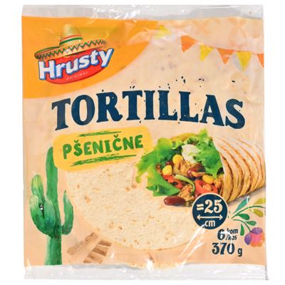 TORTILLA PŠEN 6X25cm 370 g HRUSTY