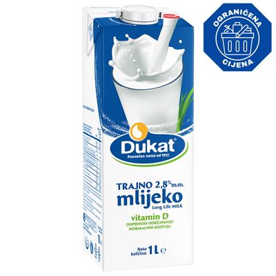 MLIJEKO DUKAT 2,8% 1L TRAJNO EDGE