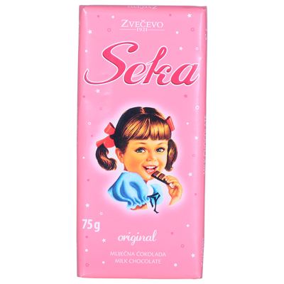 ČOKOLADA MLEČNA SEKA SA DOD.BILJ.MASTI ZVEČEVO 75G