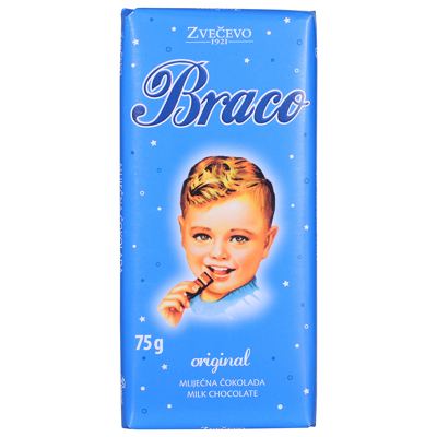 ČOKOLADA MLEČNA BRACO SA DOD.BILJ.MAST ZVEČEVO 75G
