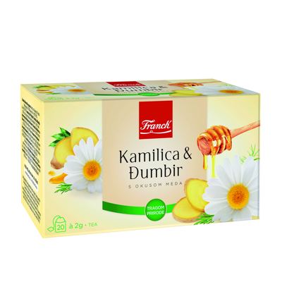 FILTER ČAJ KAMILICA ĐUMBIR MED FRAN