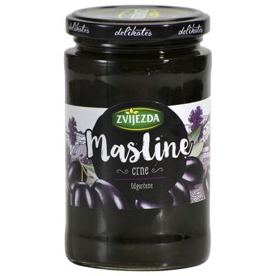 MASLINE 350g CRNE ZVIJEZDA- ocijeđene mase 200g